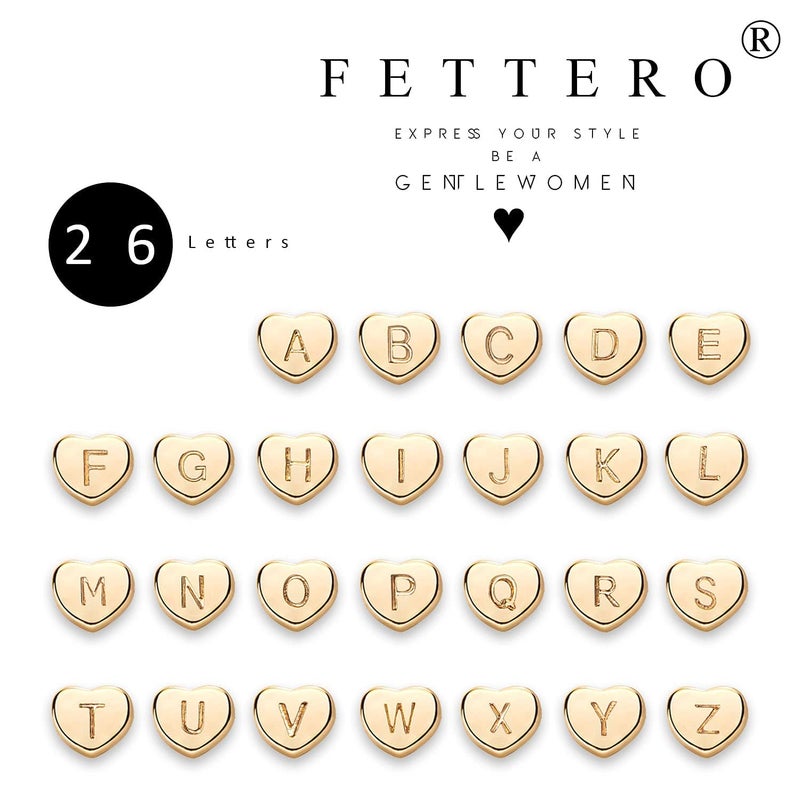 Fettero Tiny Gold Initial Heart Necklace-14K Gold Plated Handmade Dainty Letter Heart Necklace for Women Necklace Jewelry (A) - Image 5